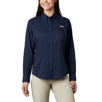 Columbia PFG Tamiami II Long Sleeve, Camisa Azul Marino Para Mujer | 132764-PNJ